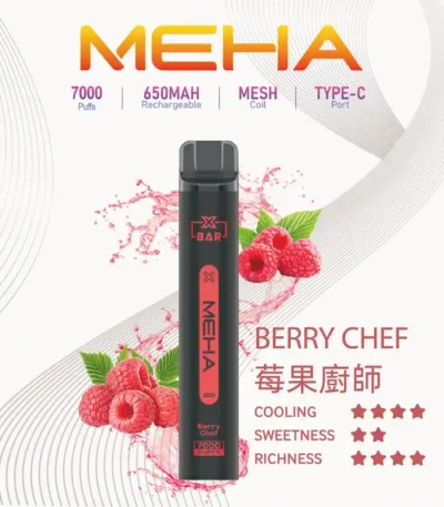 MEHA XBAR小黑條7000口拋棄式一次性電子煙